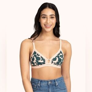 Lively | Floral Mesh Trim Breathable Bralette in Retro‎ Blooms Size Medium